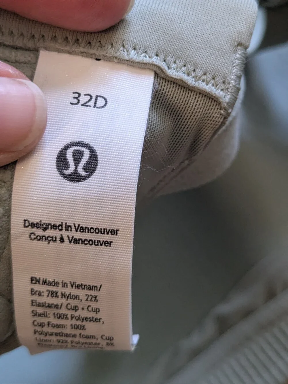 NEW Lululemon Energy High Support Bra In Raw Linen